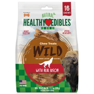 Nylabone Healthy Edibles WILD Bison Value Bag, Small Dog Chews, 16 ct
