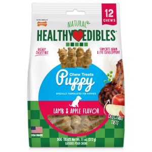 Nylabone Healthy Edibles Puppy Pals Pouch Dog Chews, 12 ct