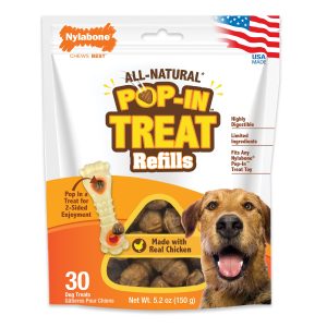 Nylabone All-Natural Pop-In Chicken Treat Refills, 30 Count