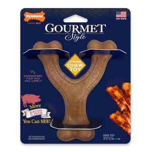 Nylabone Gourmet Style Strong Chew Wishbone, Bacon, Small/Regular