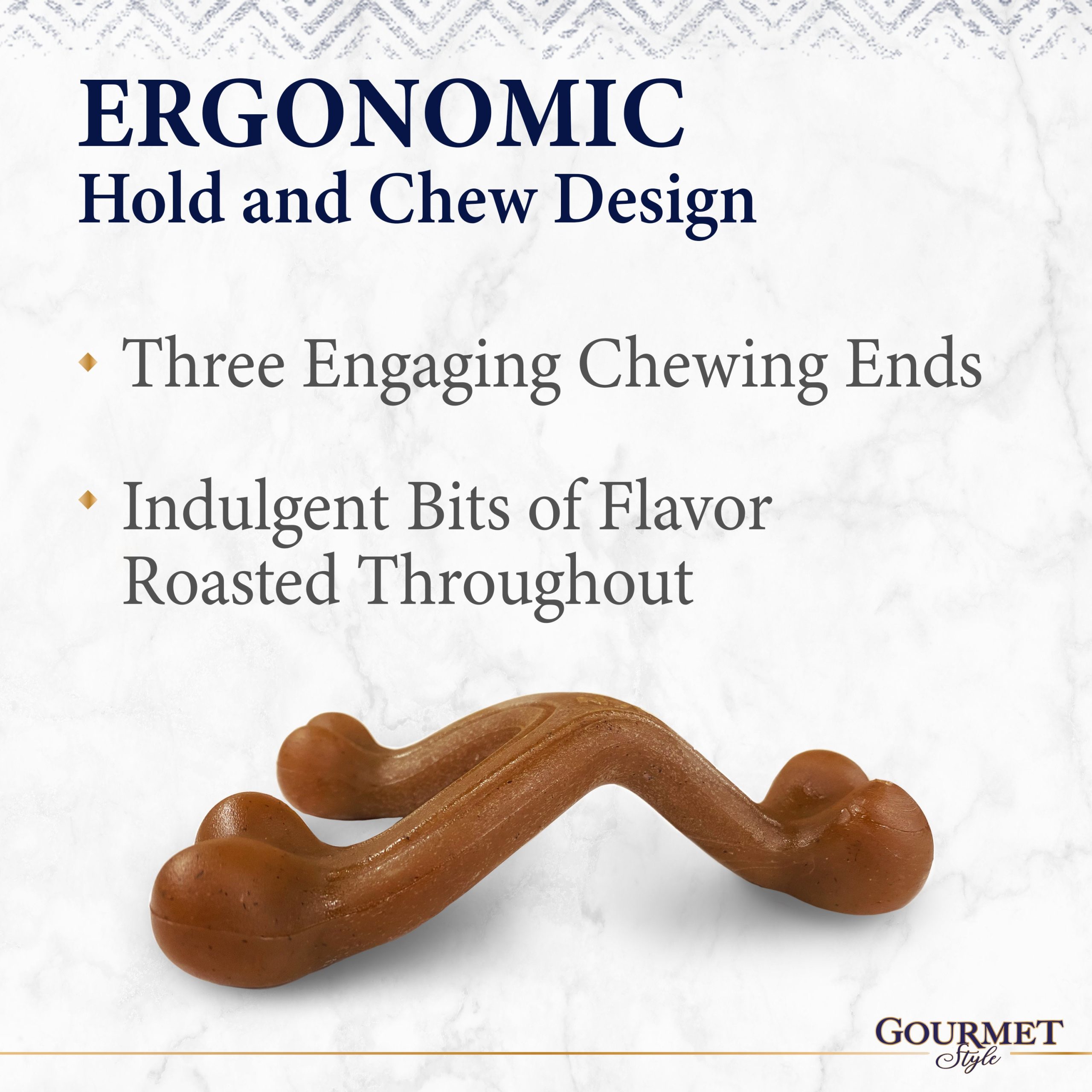 Nylabone Gourmet Style Strong Chew Wishbone, Bacon, Large/Giant - Image 3