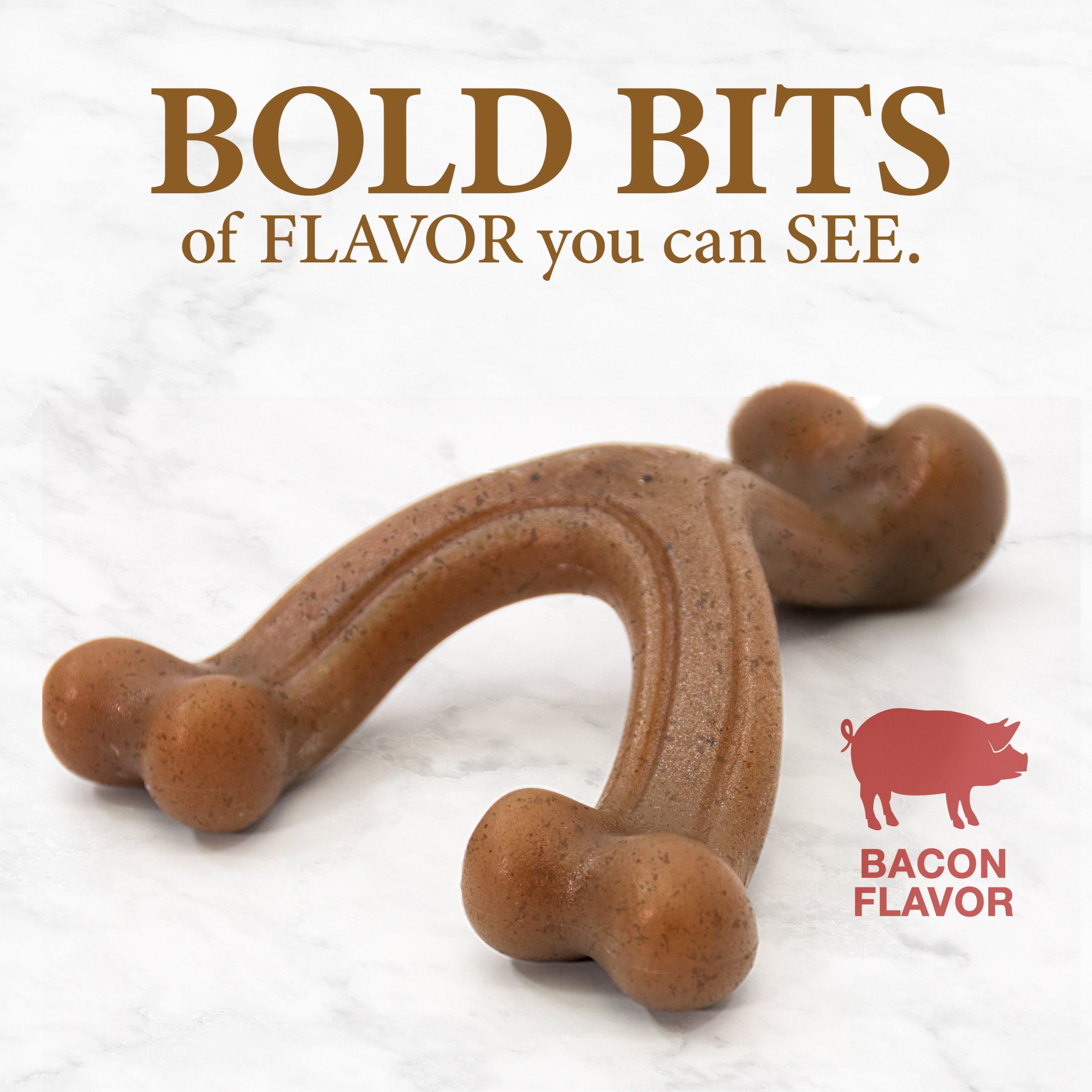 Nylabone Gourmet Style Strong Chew Wishbone, Bacon, Large/Giant - Image 5