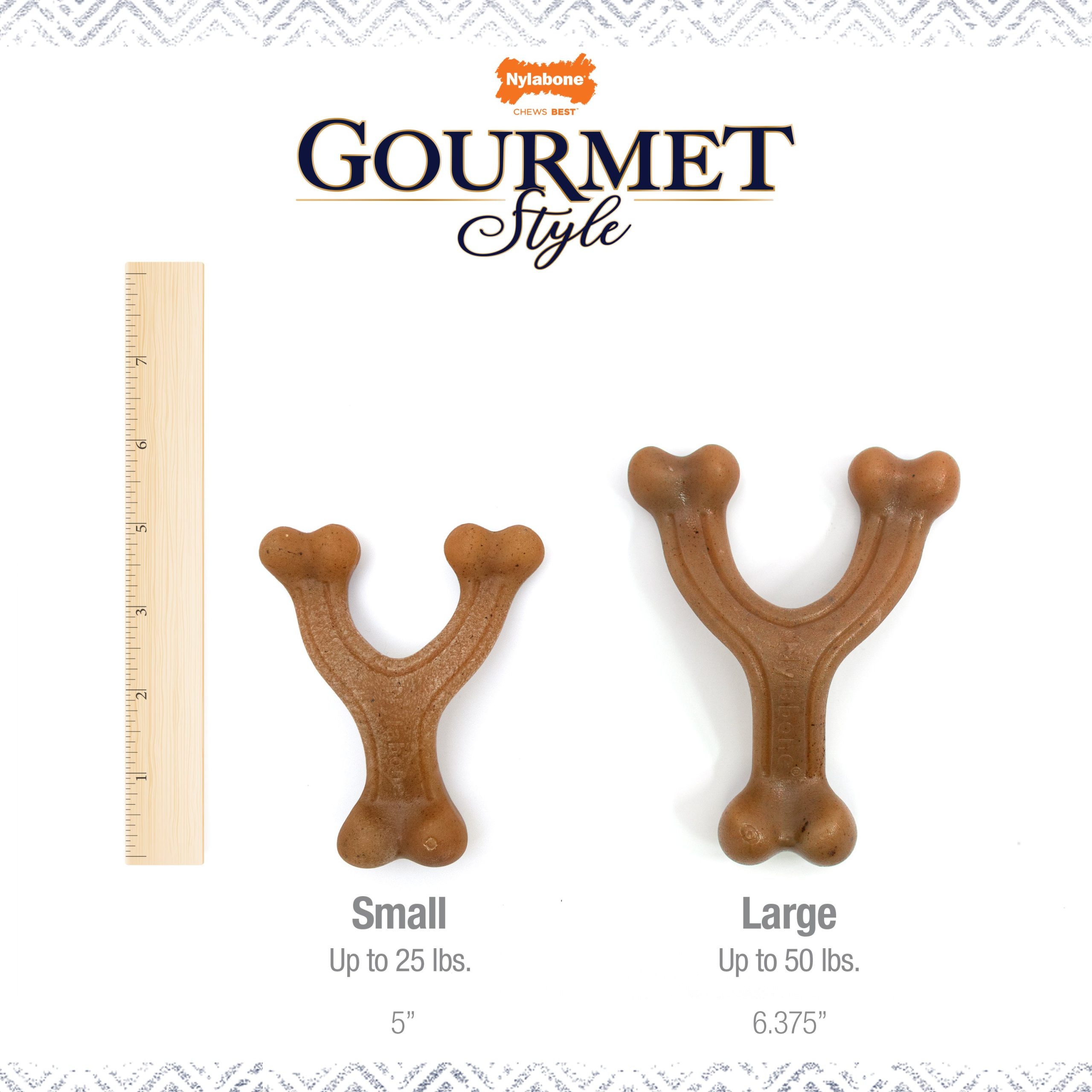 Nylabone Gourmet Style Strong Chew Wishbone, Bacon, Large/Giant - Image 8