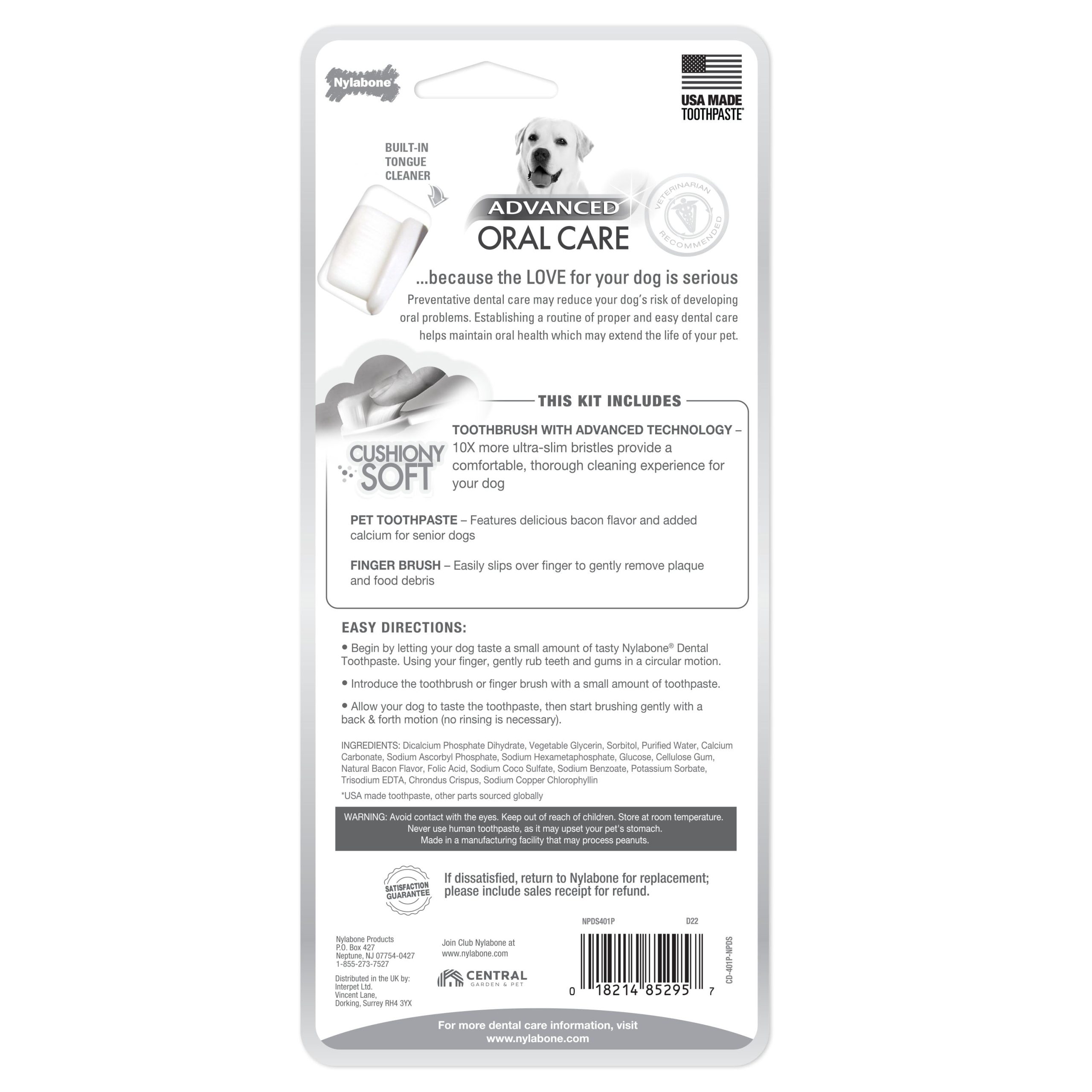 Nylabone Advanced Oral Care Senior Dog Dental Kit with Soft-Bristle Toothbrush - Image 8
