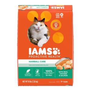 IAMS ProActive Health Hairball Care Dry Cat Food, Chicken, 16 lb