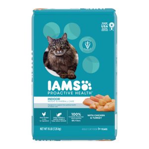 IAMS ProActive Health Indoor Weight & Hairball Care Dry Cat Food, 16 lb
