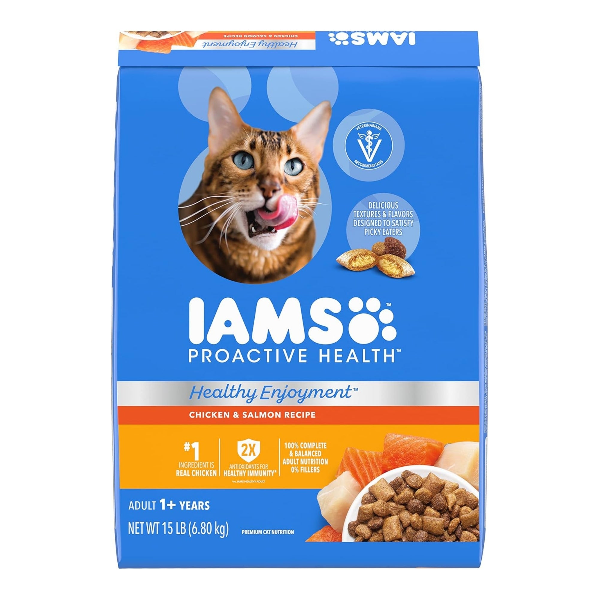 IAMS ProActive Health Healthy Enjoyment Dry Cat Food, Chicken & Salmon - Image 2
