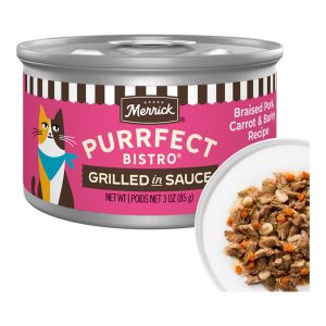 Merrick Bistro Braised Pork, Carrot & Barley in Gravy, 3 oz (24 Pack)