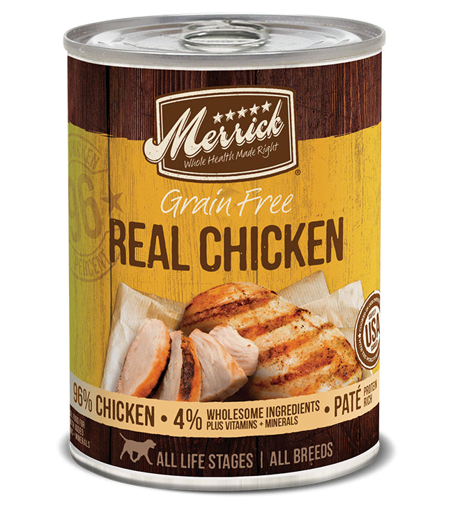 Merrick Grain-Free 96% Real Chicken Wet Dog Food, 12.7 oz (Case of 12)