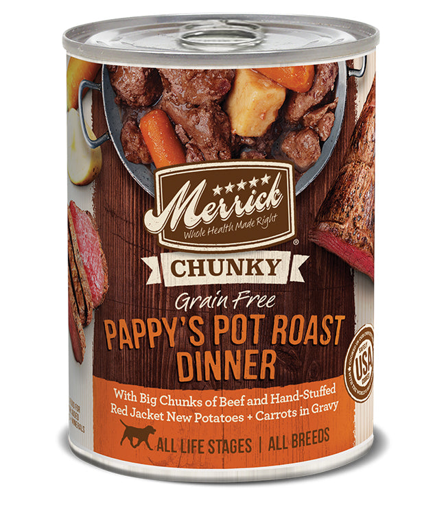 Merrick Chunky Pappy's Pot Roast Wet Dog Food, 12.7 oz (Case of 12)