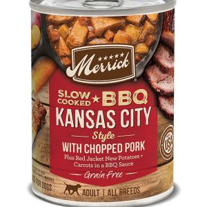 Merrick Slow-Cooked BBQ Kansas City Style Pork Wet Dog Food, 12.7 oz, 12 Pack