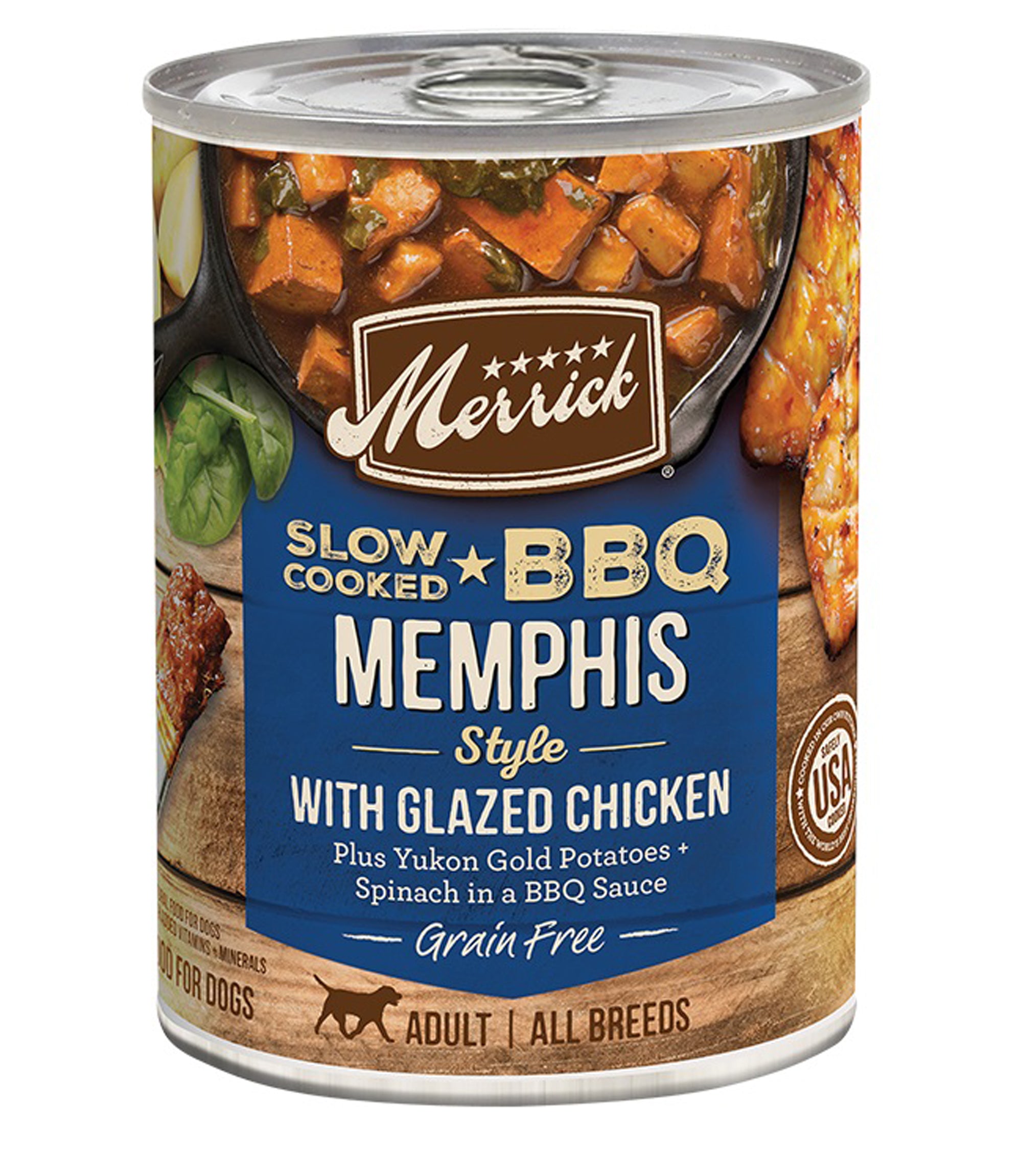 Merrick Slow-Cooked BBQ Memphis Style Chicken Wet Dog Food, 12.7 oz (Case of 12)