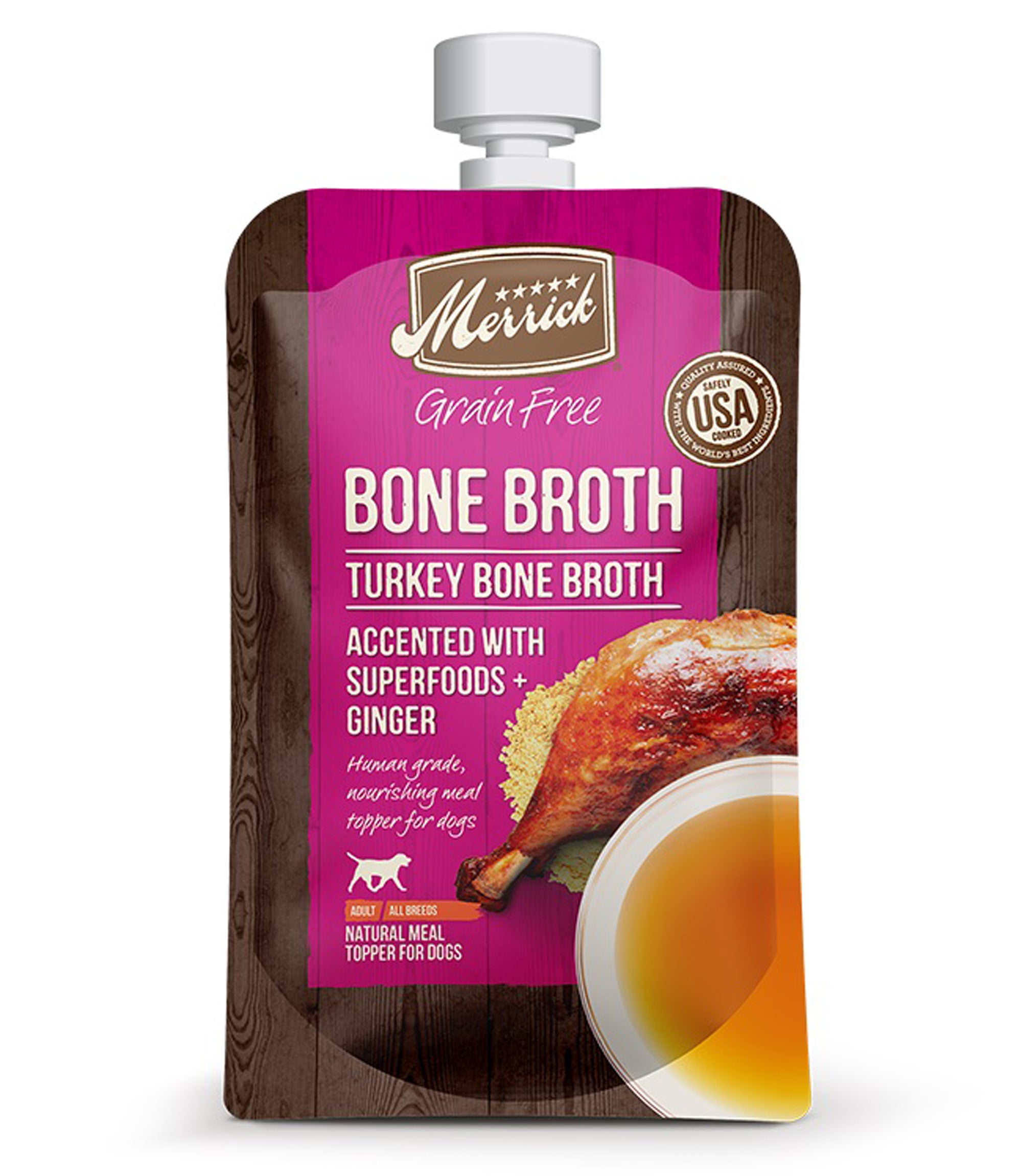 Merrick Grain-Free Turkey Bone Broth for Dogs, 7 oz (Case of 14)