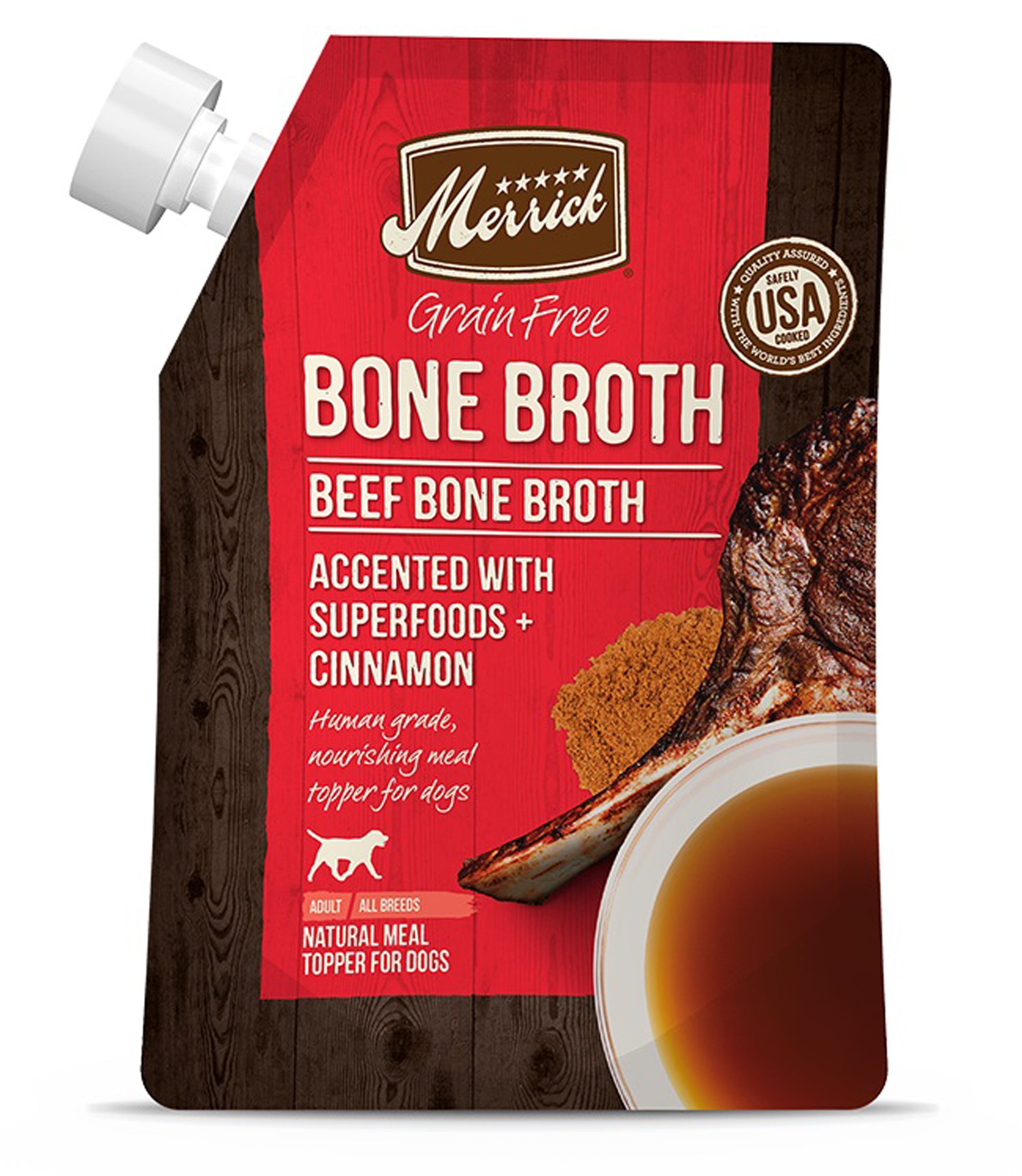 Merrick Grain-Free Beef Bone Broth for Dogs, 16 oz (Case of 10)