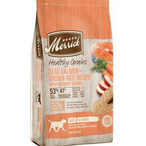 Merrick Healthy Grains Real Salmon & Brown Rice Recipe Dry Dog Food, 4 lb