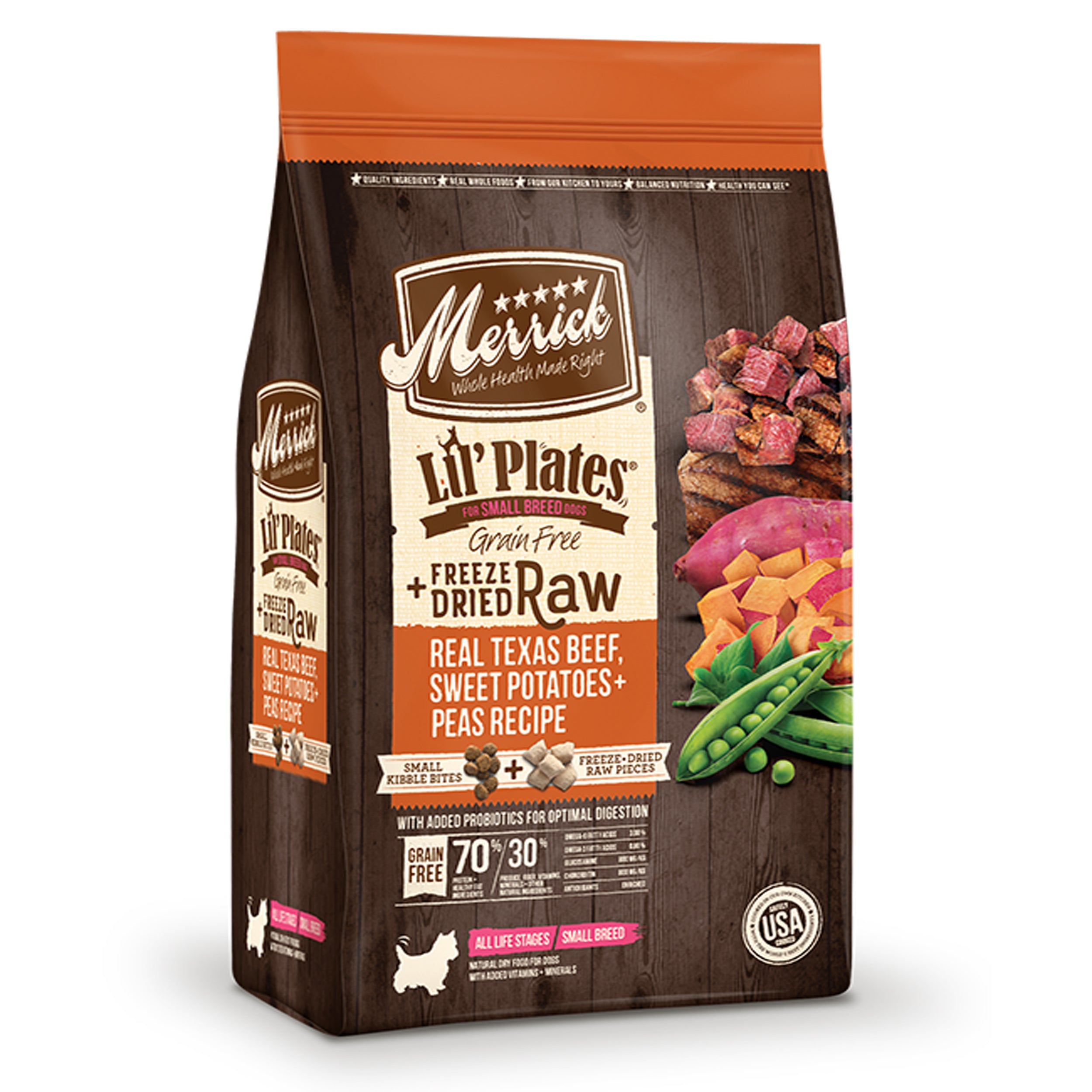 Merrick Lil' Plates Grain-Free Real Beef & Sweet Potato with Raw Bites Dog Food