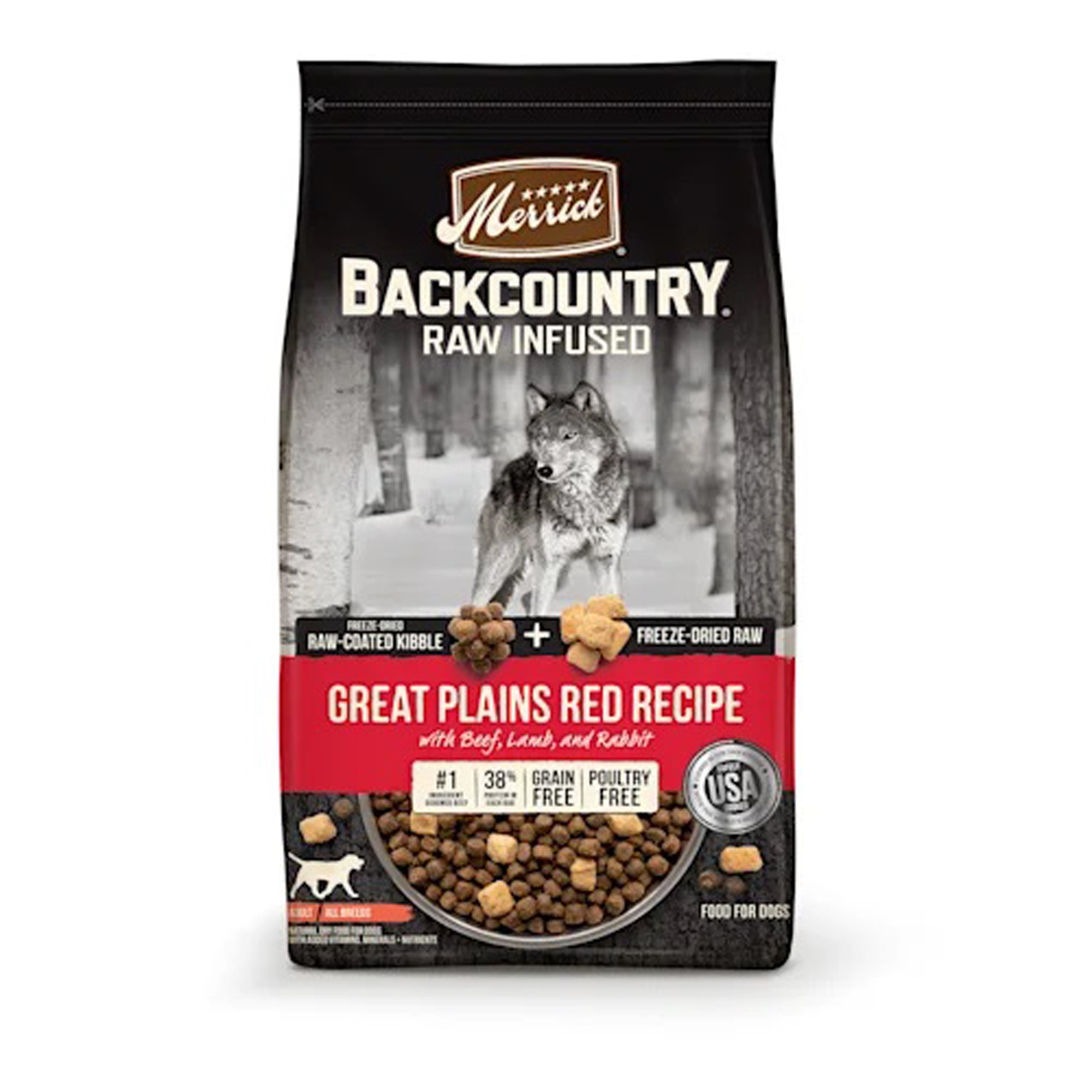 Merrick Backcountry Raw Infused Grain-Free Great Plains Red Meat Dog Food, 20 lb