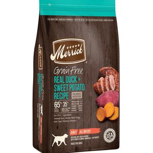 Merrick Grain-Free Real Duck & Sweet Potato Recipe Dry Dog Food, 4 lb