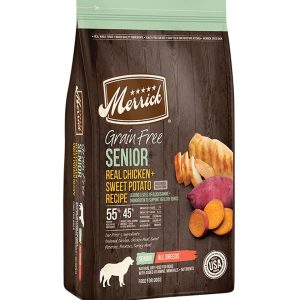 Merrick Grain-Free Senior Real Chicken & Sweet Potato Recipe Dry Dog Food, 22 lb