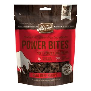 Merrick Power Bites Beef Dog Treats, 6 oz (Case of 6)