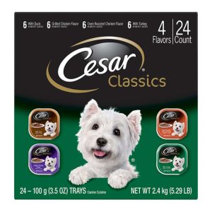 CESAR Classic Loaf in Sauce Variety Pack, Poultry, 3.5 oz (24 Pack)