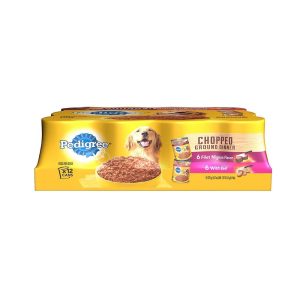 Pedigree Chopped Ground Dinner Variety, Filet Mignon & Beef, 13.2 oz (12 Pack)