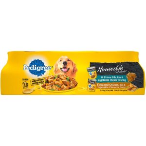 Pedigree Homestyle Meals, Prime Rib & Hearty Chicken Flavor, 13.2 oz (12 Pack)