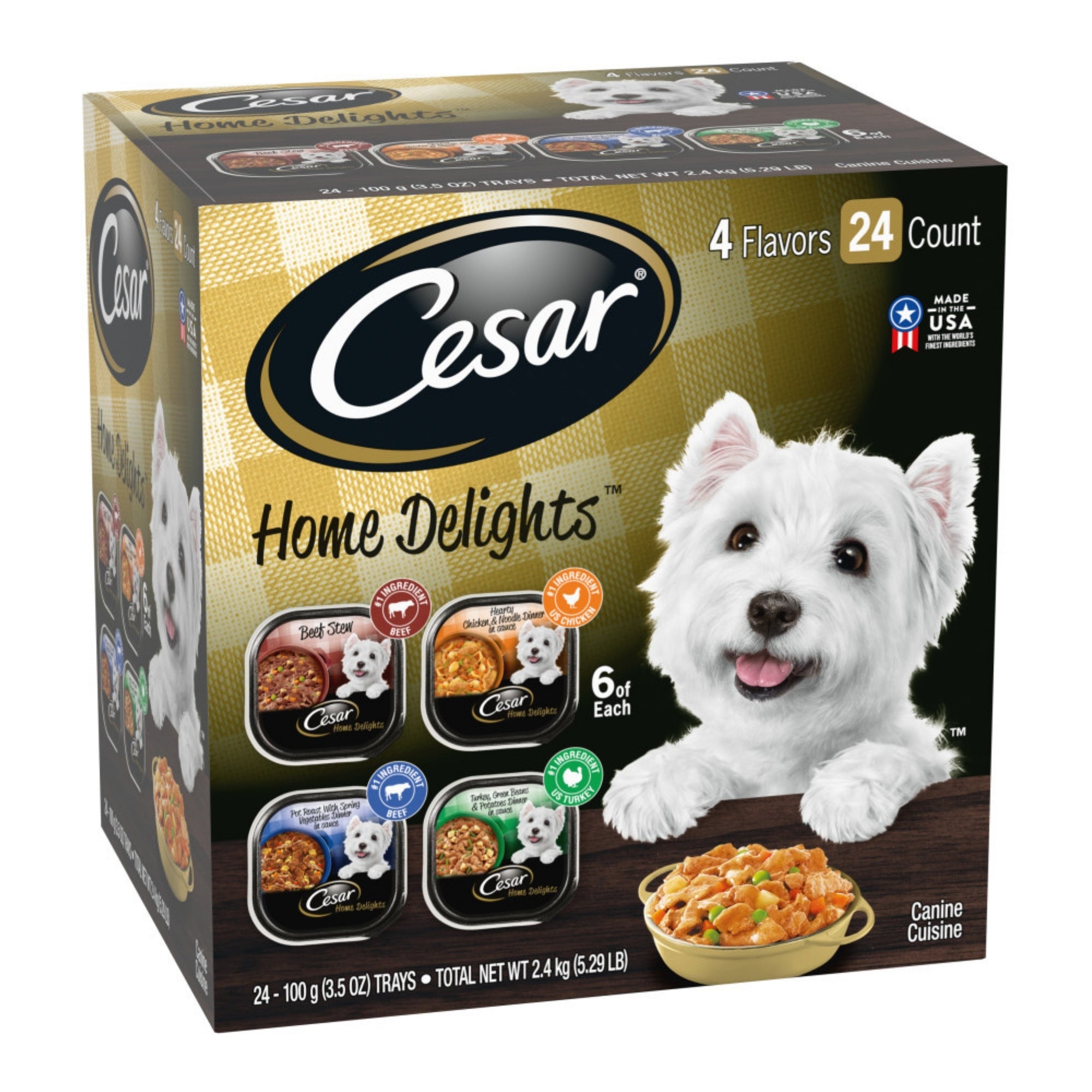 CESAR Home Delights Variety Pack, 3.5 oz, 24 Pack