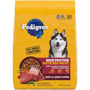 Pedigree Adult High Protein Beef & Lamb Dry Dog Food, 18 lb