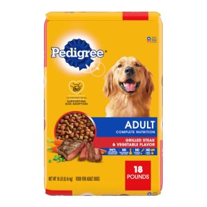 Pedigree Complete Nutrition Grilled Steak & Vegetable Dry Dog Food, 18 lb
