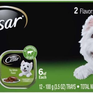 CESAR Classic Loaf in Sauce Variety, Chicken & Sirloin, 3.5 oz (12 Pack)