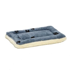 QuietTime Reversible Paw Print Dog Bed Paw Print Blue