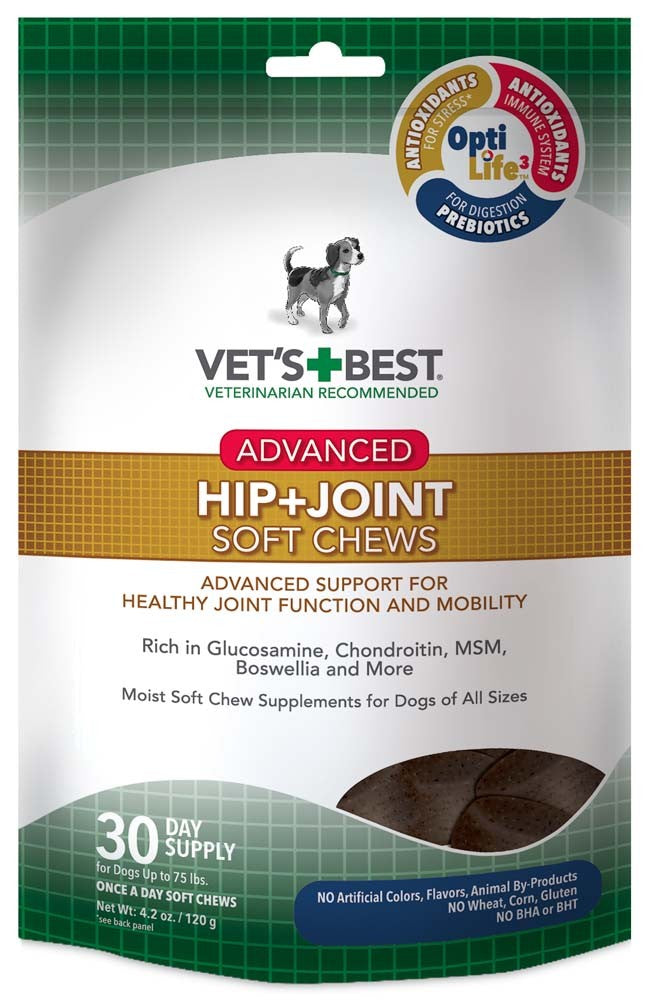 Vet's Best Advanced Hip & Joint Soft Chews for Dogs, 30 Count