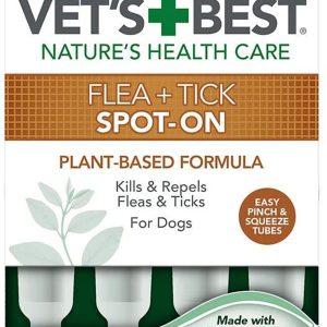 Vet's Best Flea & Tick Spot-On Plant Based Formula Medium Dog 16-40lb 4ct