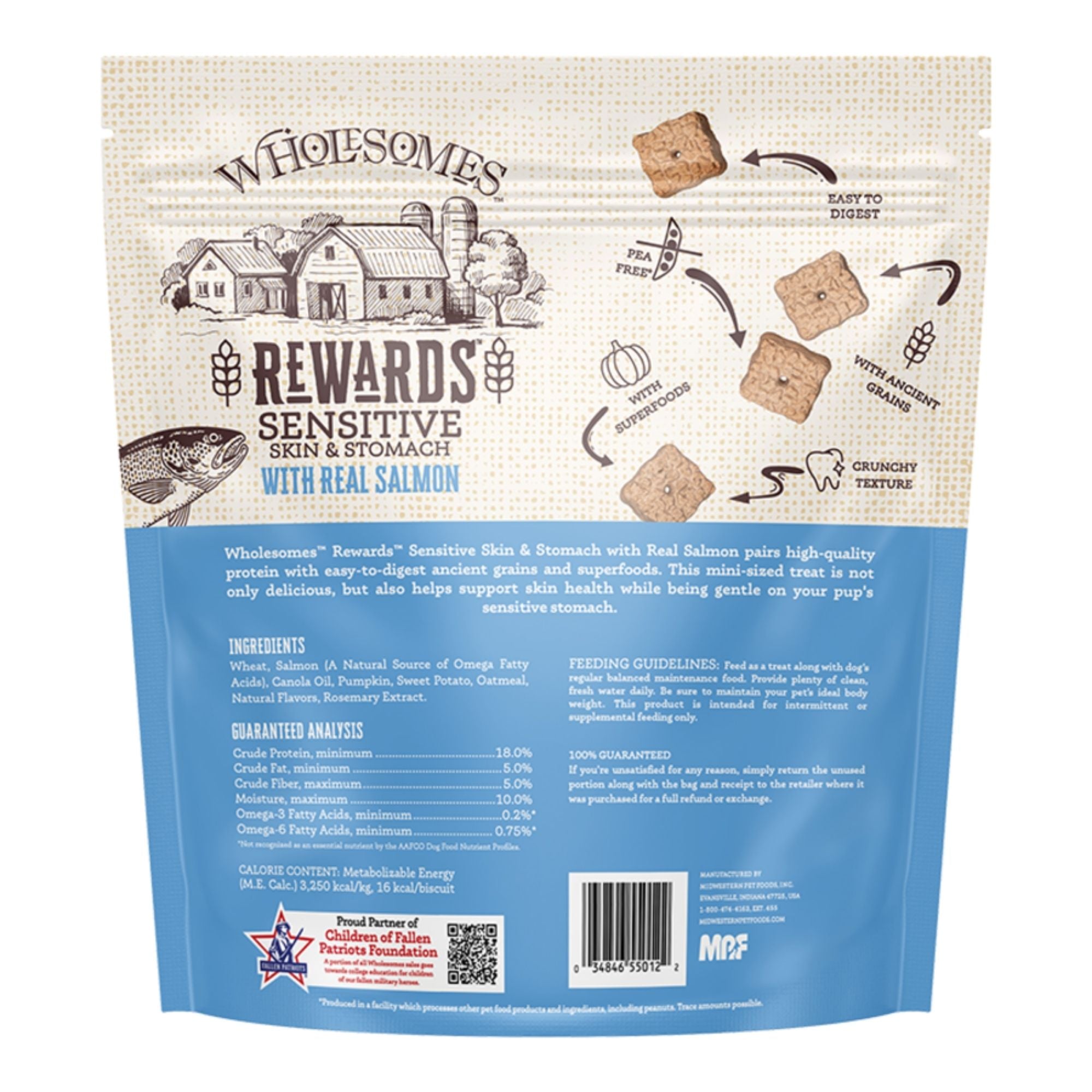Wholesomes Rewards Sensitive Skin & Stomach Salmon Biscuits Dog Treats, 3 lb - Image 2