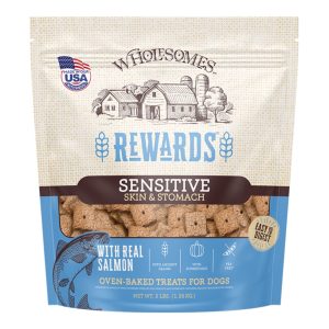 Wholesomes Rewards Sensitive Skin & Stomach Salmon Biscuits Dog Treats, 3 lb
