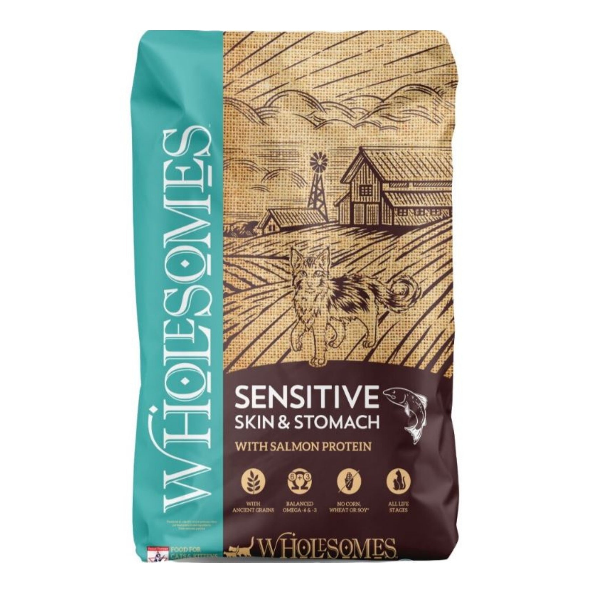 Wholesomes Sensitive Skin & Stomach Dry Cat Food, Salmon, 10 lb