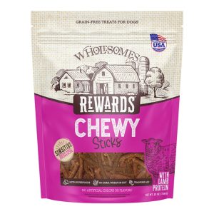 Wholesomes Rewards Chewy Lamb Sticks Dog Treats, 25 oz