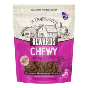 Wholesomes Rewards Chewy Lamb Mini Sticks Dog Treats, 7 oz