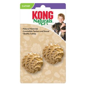 KONG Naturals Straw Ball Cat Toy 2pk