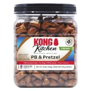 KONG Kitchen Creamy PB & Pretzel Dog Treats, 18 oz