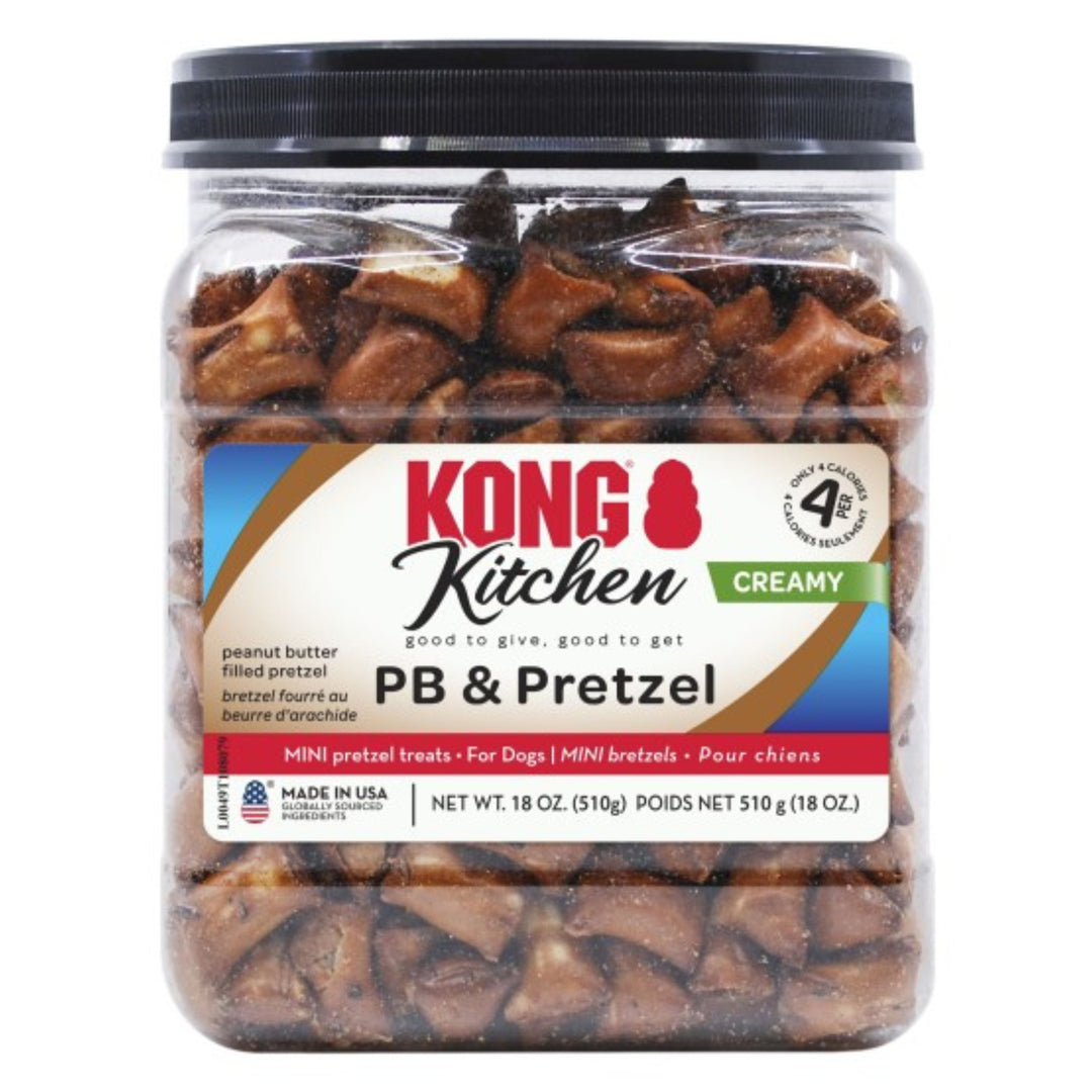 KONG Kitchen Creamy PB & Pretzel Dog Treats, 18 oz