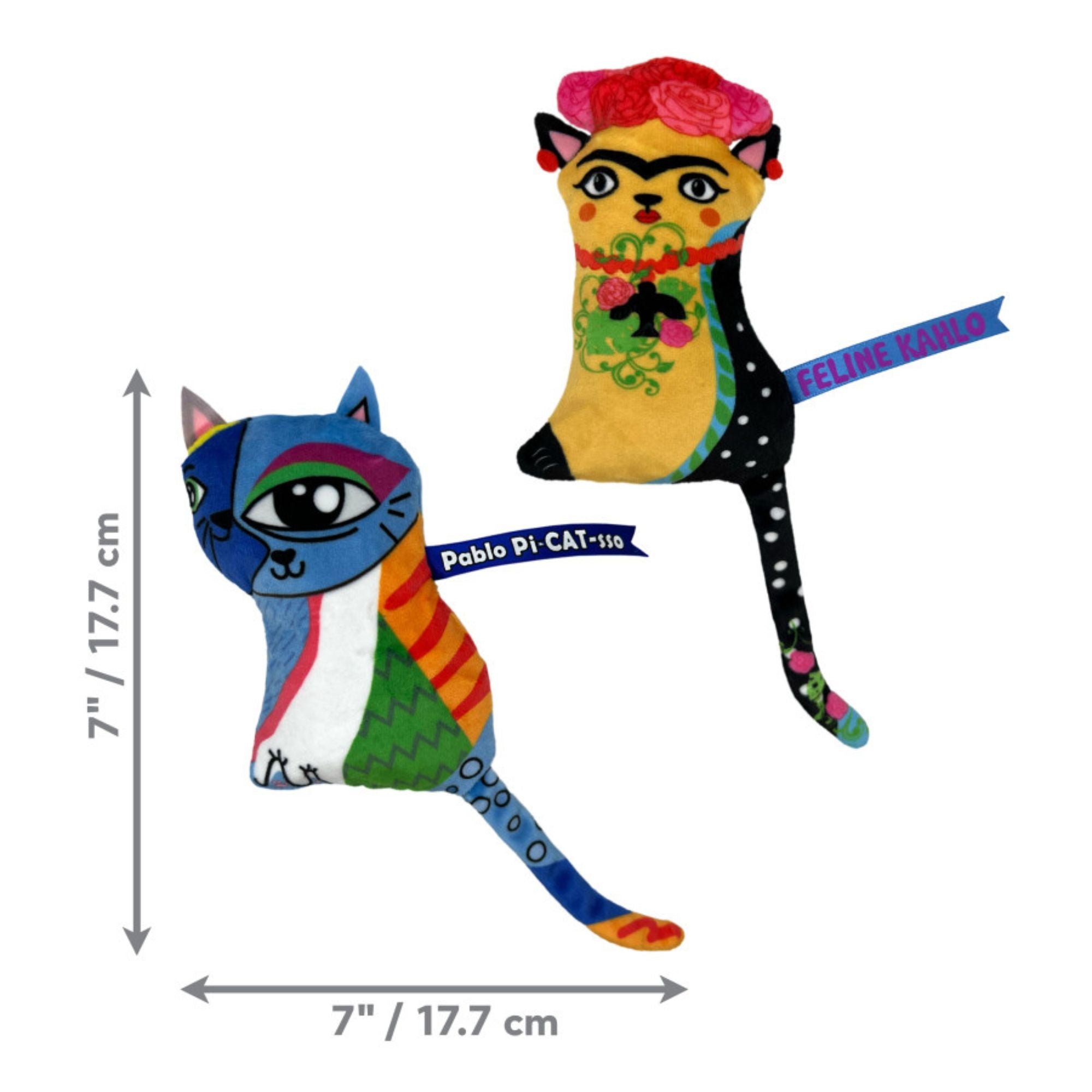 KONG Artz Feline Kahlo and Pablo Pi-Cat-sso Cat Toy 2pk - Image 2