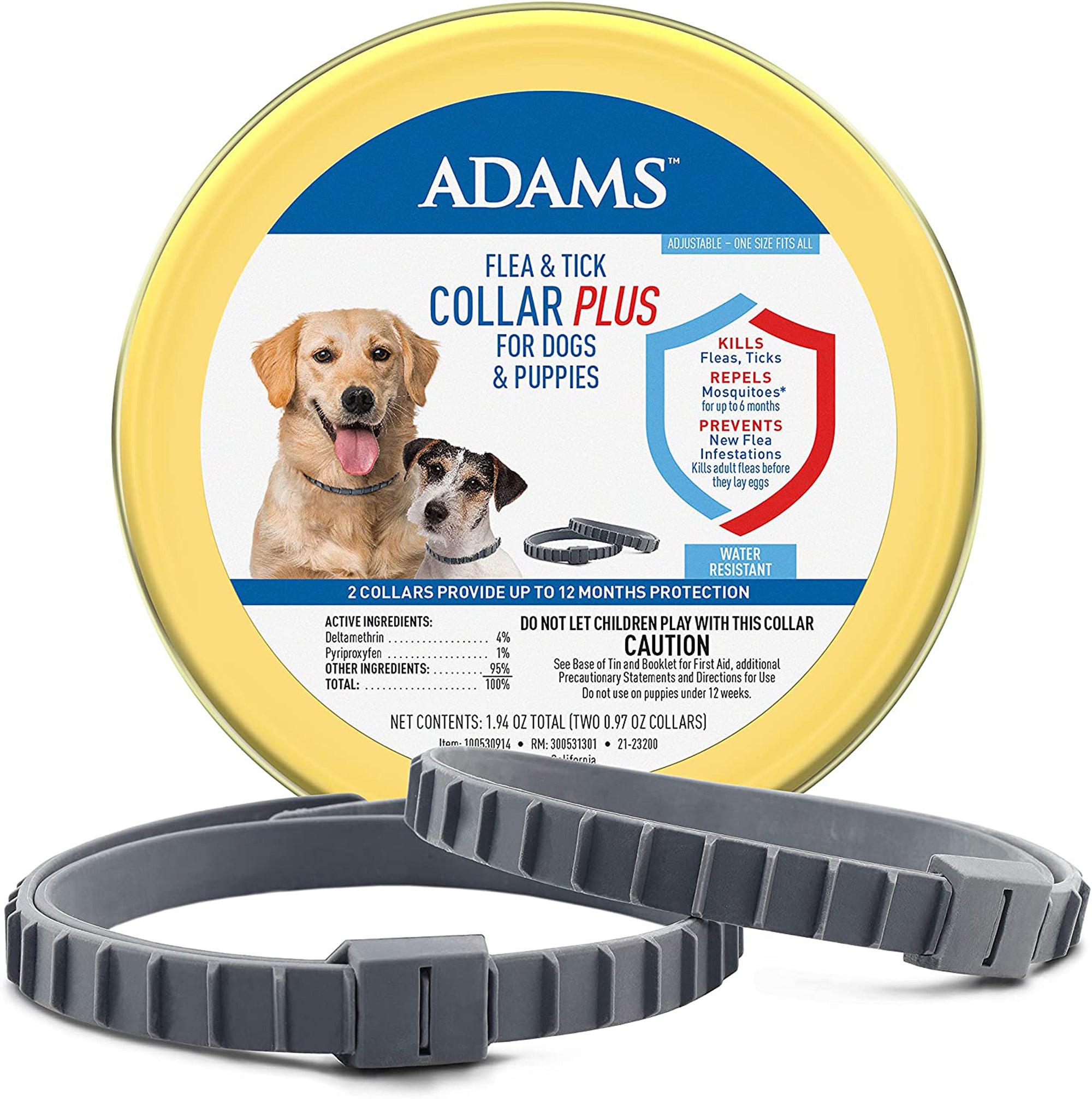 Adams Flea & Tick Collar Plus for Dogs & Puppies - Image 2