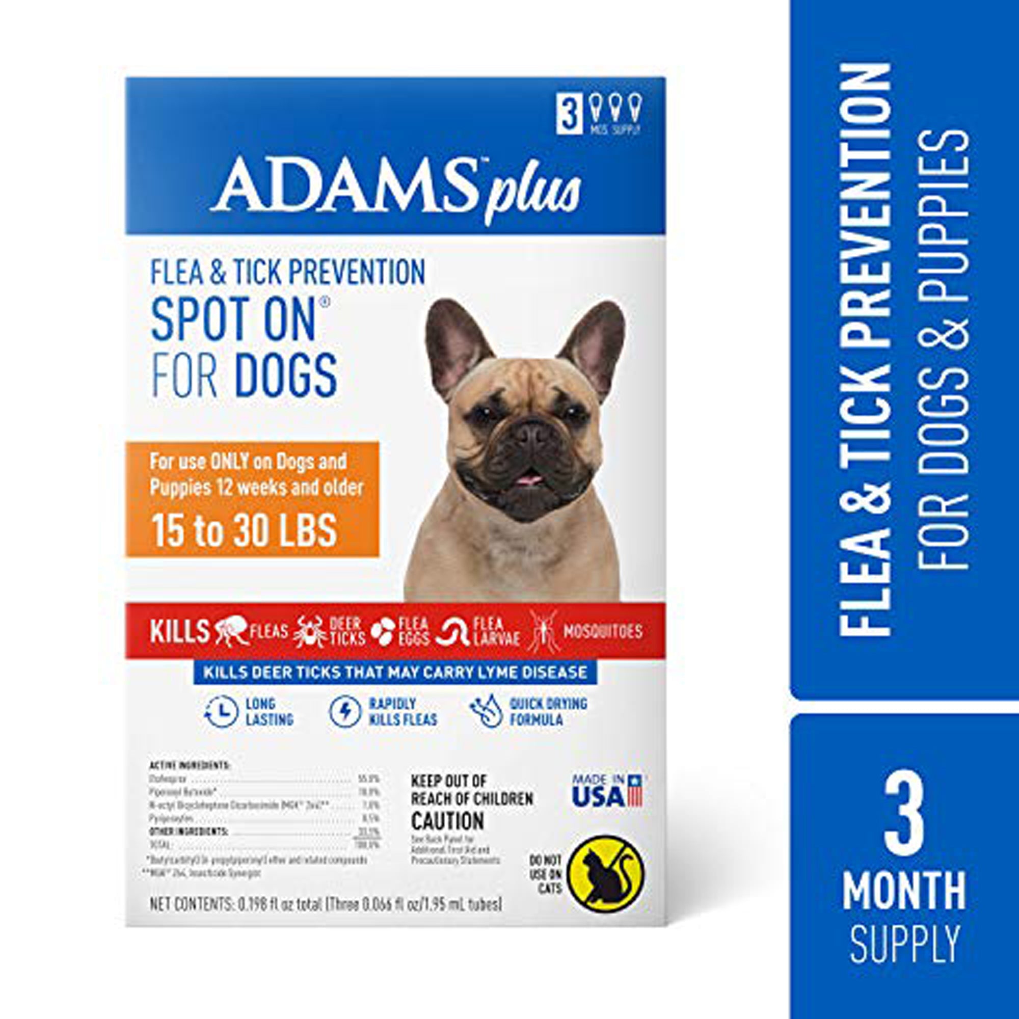 Adams Plus Flea & Tick Spot On for Medium Dogs 3 Month - Image 2