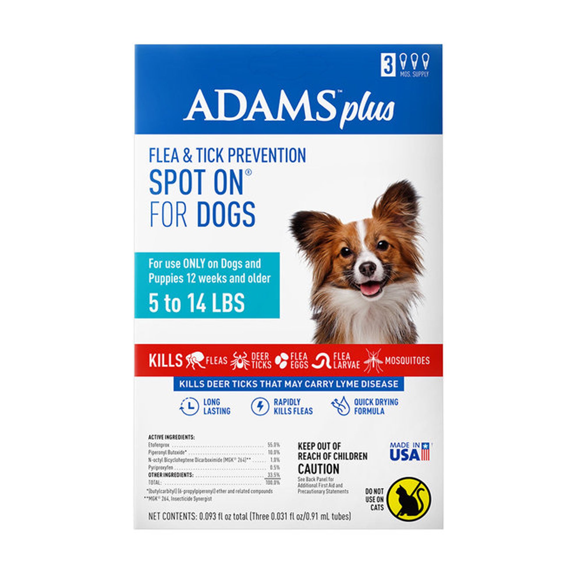 Adams Plus Flea & Tick Spot On for Small Dogs 3 Month - Image 2