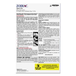 Zodiac Spot On Flea & Tick Control for Puppies 7-15 lbs 4PK