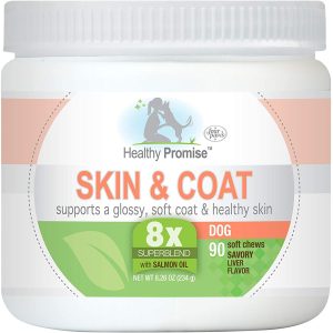Four Paws Healthy Promise Skin & Coat Soft Chews, Liver for Dogs, 90 Count