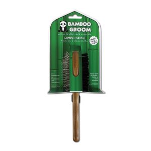 Bamboo Groom Combo Brush with Bristles and Pins