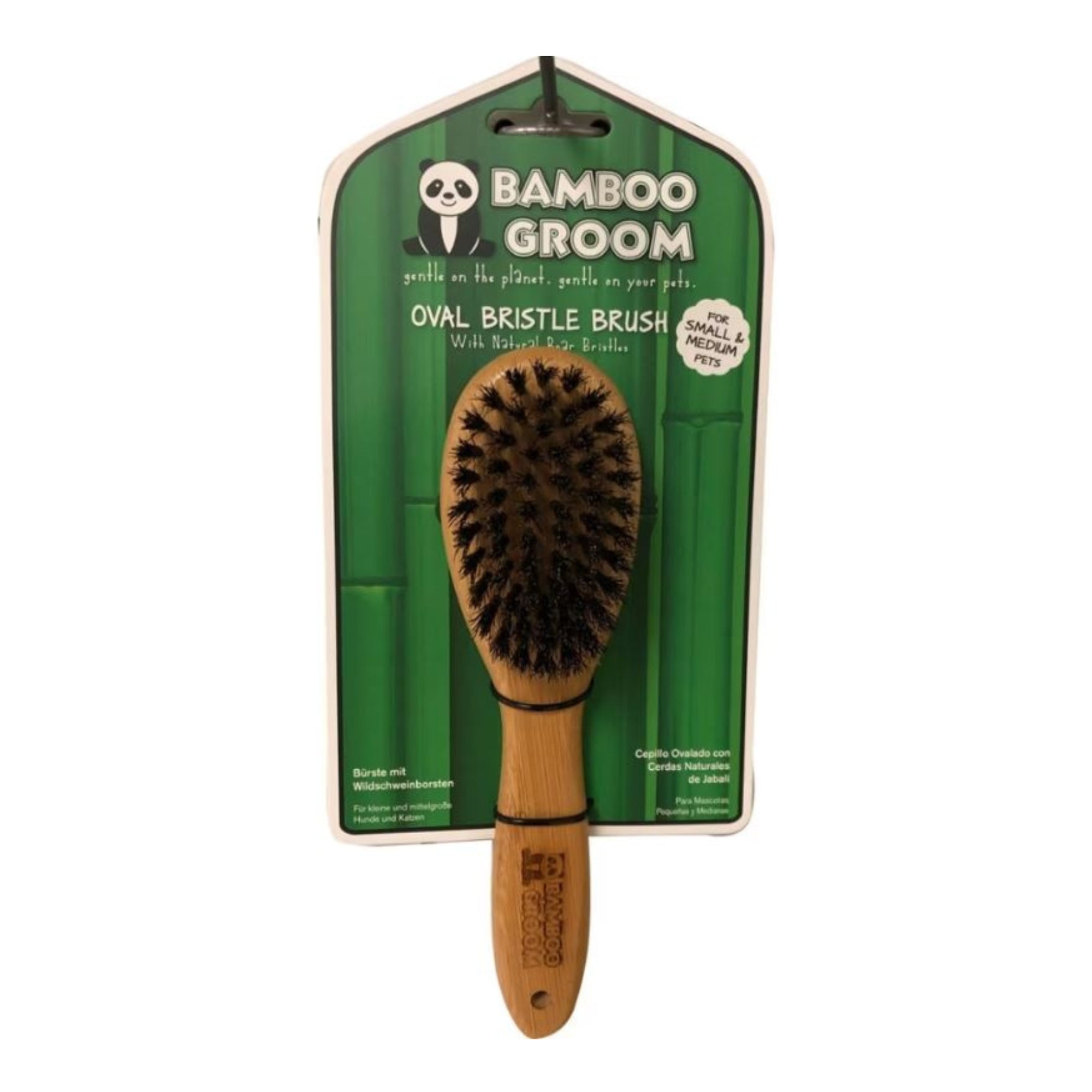 Bamboo Groom Oval Boar Bristle Brush